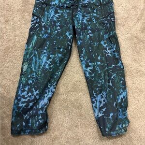 Lululemon Athletica Blue and Green Patterned Pants